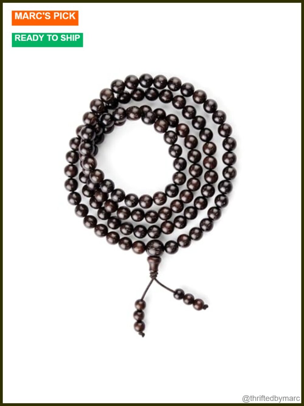 108 Mala Beads Bracelet Red Sandalwood Meditation Yoga Wrap Bracelet
